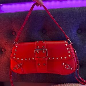 Stylish Red Studded Women's Bag